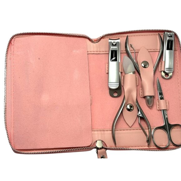 NEW Familife Manicure Pedicure Set With 11 Tools In Pink PU Leather Case - Picture 5 of 11